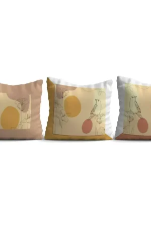 Bon Marché Coussin déco – fleurs et oiseaux (lot de 3) IZMIR
