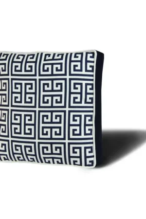 Soldes Galette de chaise rembourrée bleu foncé – motif rétro IZMIR