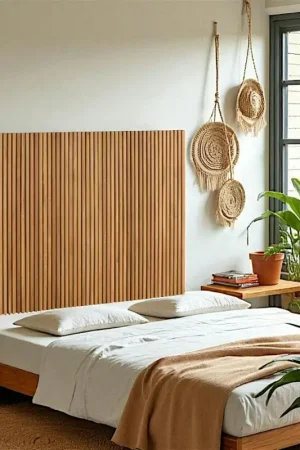 Offre Du Jour Tête de lit moderne bois – structure baguette, 145 cm IENA