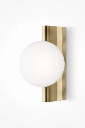 Meilleur Choix Applique globe en verre sur base verticale dorée MESA
