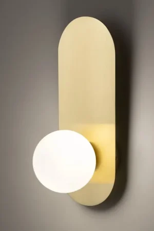 Meilleur Prix Applique globe en verre avec support doré, style design MESA