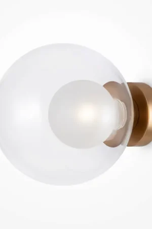 Applique globe en verre avec base or mat, 20 cm DELTONA Acheter Direct