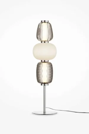 Lampe à poser argent LED – abat‑jour verre bijoux SYCOMORE Satisfait Ou Remboursé