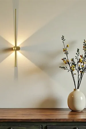 Super Prix Applique murale dorée – barre verticale minimaliste SALEM