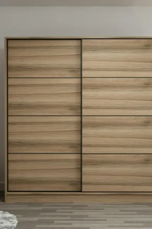Armoire penderie 2 portes effet bois L.180 cm BYRON Achat Immédiat