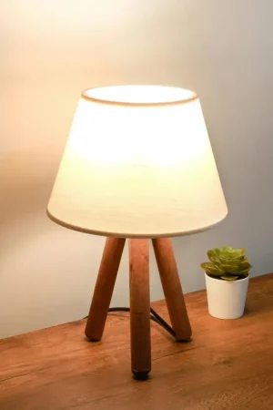 Dernière Chance Lampe de chevet trépied moderne, abat-jour blanc KILIS