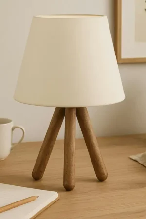 Satisfait Ou Remboursé Lampe de chevet trépied moderne, abat-jour écru KILIS