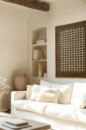 Meilleur Prix Décoration murale grille blanche sur fond noir DENVER