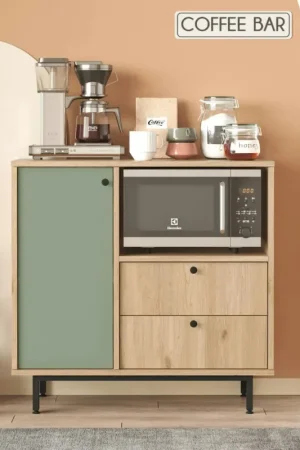 Offre Spéciale Buffet de cuisine niche micro-ondes et 1 porte sauge JENA