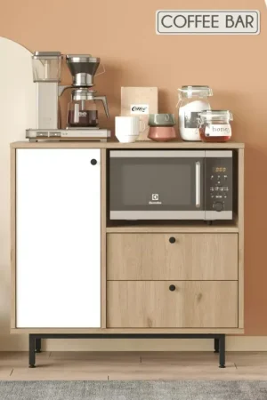 Super Prix Buffet de cuisine niche micro-ondes et 1 porte blanche JENA