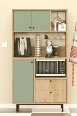 Nouvelle Collection Buffet cuisine bohème niches micro-ondes et cafetière JENA