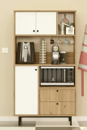 Buffet cuisine moderne niches micro-ondes et cafetière JENA Promotion Saisonnière