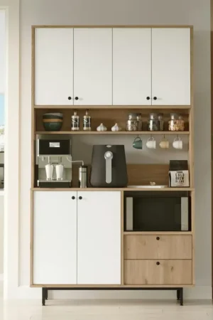 Buffet cuisine moderne niche micro-ondes H 205 cm JENA Quantité Limitée