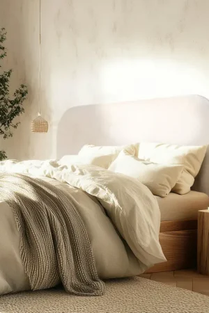 Quantité Limitée Tête de lit rembourrée pour lits 160/180cm couleur beige RIVANA
