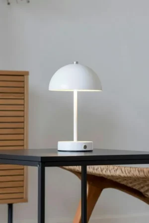 Remise Lampe de table rechargeable en métal blanc SILE