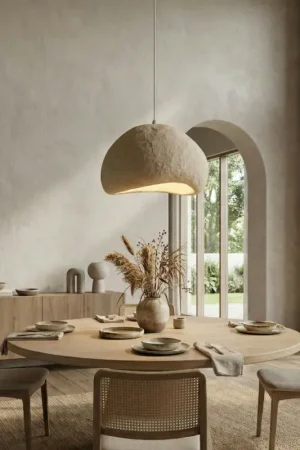 Soldes Suspension beige design organique 1 abat-jour NOXIS