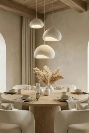Paiement Sécurisé Suspension blanche design organique 3 abat-jour NOXIS