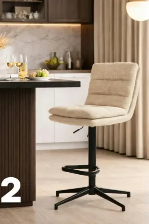 Affaire À Saisir Chaise de bar beige réglable en hauteur (x2) PALERME