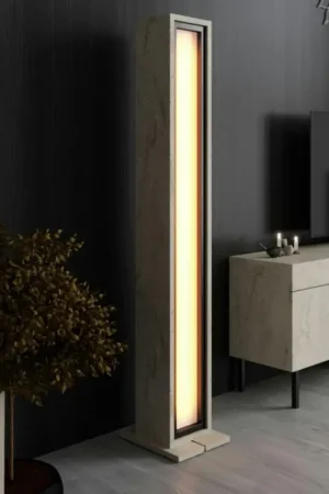 Lampadaire colonne LED décor travertin à télécommande AURA Quantité Limitée