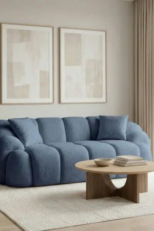 Canapé 2 places bleu design arrondi ONDA Top Vente