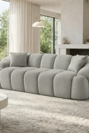 Produit De Marque Canapé 3 places gris design arrondi ONDA
