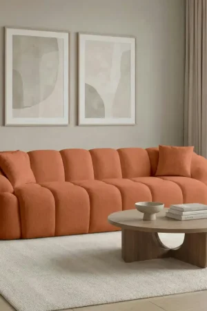 Meilleure Vente Canapé 4 places terracotta design arrondi ONDA