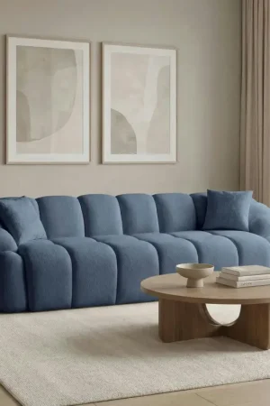 Populaire Canapé 4 places bleu design arrondi ONDA