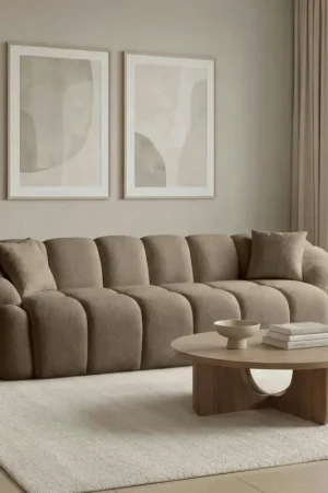 Paiement Sécurisé Canapé 4 places taupe design arrondi ONDA