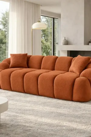 Canapé 3 places terracotta design arrondi ONDA Dernière Chance