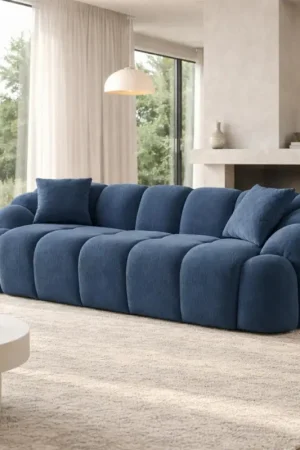 Canapé 3 places bleu design arrondi ONDA Prix Choc
