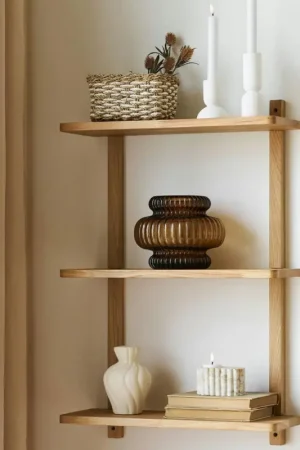 Etagère murale en chêne 3 plateaux 75 cm VARDE Nouvel Arrivage
