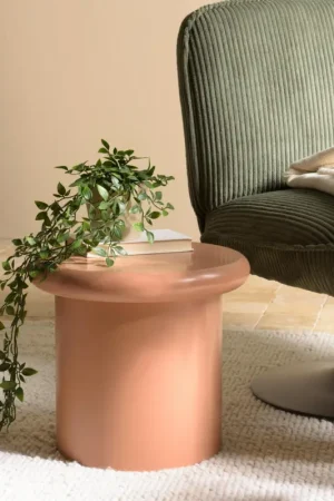 Expédition Rapide Table d'appoint ronde en bois peint marron D40cm CASTILLE