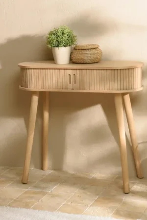 Console ovale en bois couleur naturelle CASTILLE Usine Directe