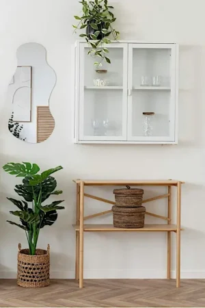 Produit De Marque Petite console en bambou à double plateau TALLINN
