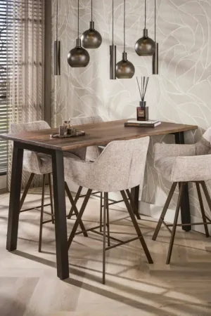 Prix Choc Table haute cuisine en bois d'acacia foncé 147 cm NAKO