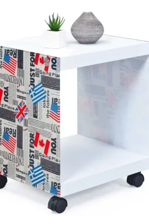 Table d'appoint Flagcube avec roulettes Bon Plan