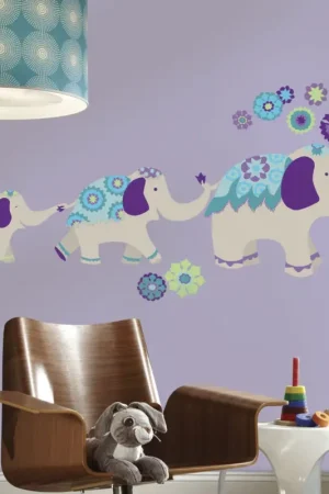 Offre Spéciale RoomMates stickers muraux - Waverly Éléphant (bleu/violet)