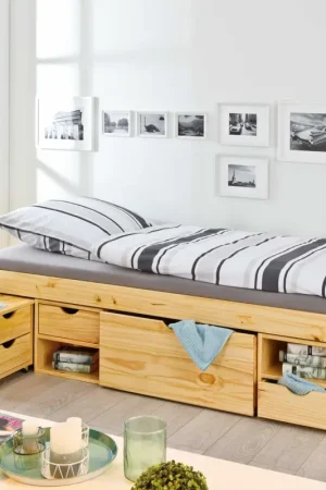 Affaire À Saisir Lit banquette Xavier avec rangements - bois pin