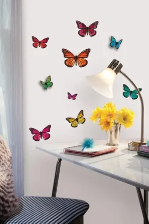 RoomMates stickers muraux - 3D Papillons Offre Limitée