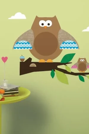 Expédition Rapide RoomMates stickers muraux - Hibou avec branche