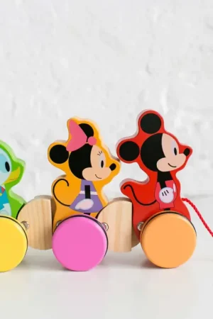 Expédié Aujourd'hui Jouet à tirer en bois Mickey Mouse