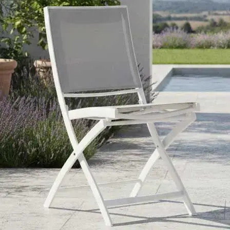 Expédition Rapide Chaise de jardin Carrie Gescova - aluminium blanc et textilène gris clair