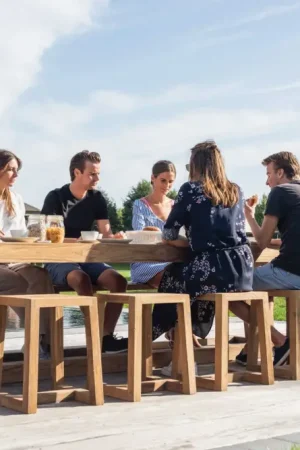 Table de jardin Iberica Gescova - Teck recyclé 300x100 cm - Marron Jusqu'à Épuisement Des Stocks