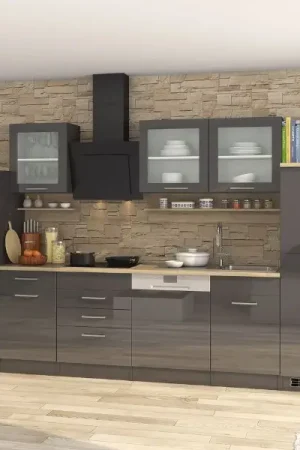 Soldes Ensemble de cuisine Milan | Appareils électroménagers inclus | Gris graphite