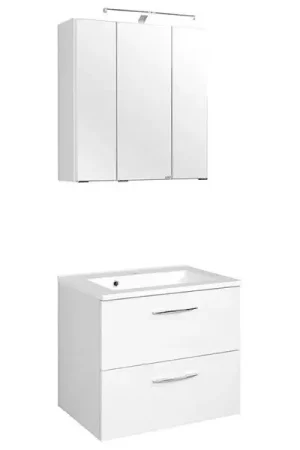 Achat Immédiat Ensemble lavabo Portofino | Lavabo avec vasque et armoire de toilette | Blanc