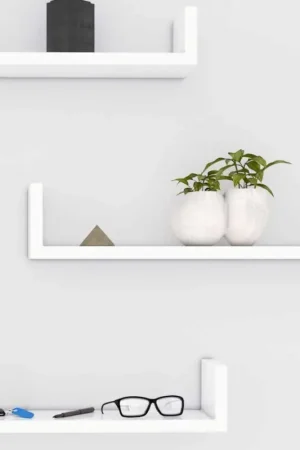 Acheter Direct Set d'étagères murales Bogey | Petite, moyenne et grande étagère murale | Blanc