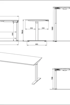 Bureau assis/debout Hermoso | 180 x 80 x 120 cm | Réglable électriquement | Blanc Paiement Sécurisé