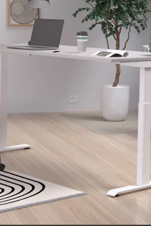 Bureau Hermoso | 180 x 80 x 72-120 cm | réglable électriquement | Design gris-blanc Offre Spéciale