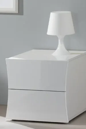 Table de chevet Fonte | 50 x 40 x 41,3 cm | High Gloss White Petit Prix