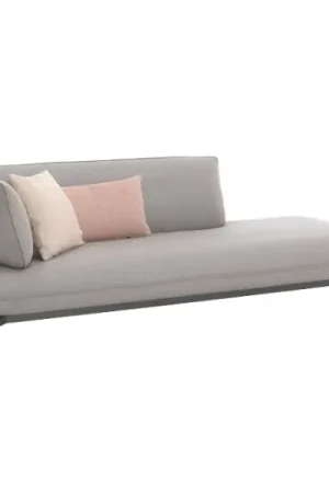 Achat Immédiat Chaise longue de jardin Todo Gescova - Textileen gris clair - 220x95x80 cm